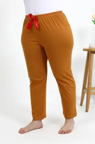 Akbeniz Kadın Pamuklu Büyük Beden Alt Pijama 27559 Hardal - 4