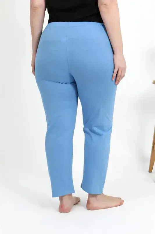 Akbeniz Kadın Pamuklu Büyük Beden Alt Pijama 27559 Mavi - 6