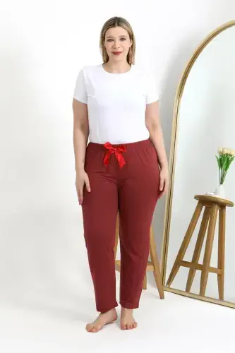 Akbeniz Kadın Pamuklu Büyük Beden Alt Pijama 27559 Yavruağzı - 1