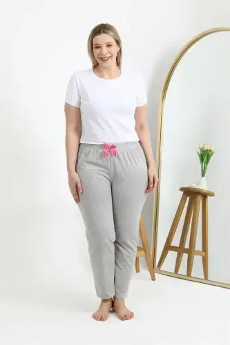 Akbeniz Kadın Pamuklu Büyük Beden Alt Pijama 27560 Gri - 5