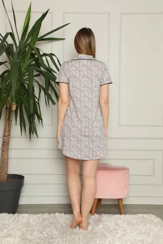 Akbeniz Kadın Pamuklu Önden Düğmeli Gecelik 1003 - 7