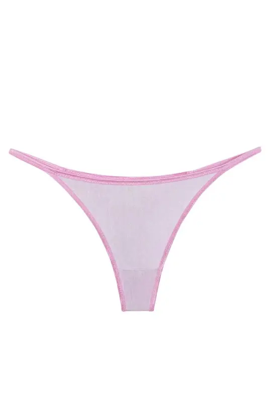 Akbeniz Kadın Pembe Transparan 2'li Tanga Slip - 3
