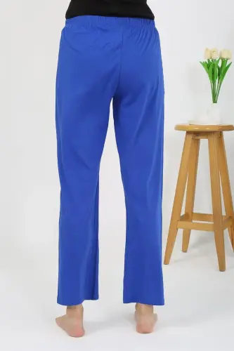 Akbeniz Kadın Penye Düz Tek Alt Pijama 27538 Sax - 4