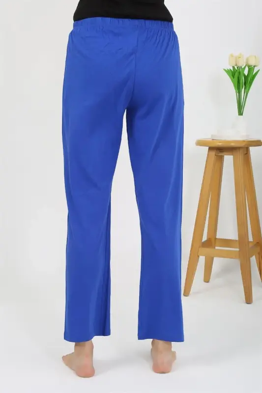Akbeniz Kadın Penye Düz Tek Alt Pijama 27538 Sax - 4