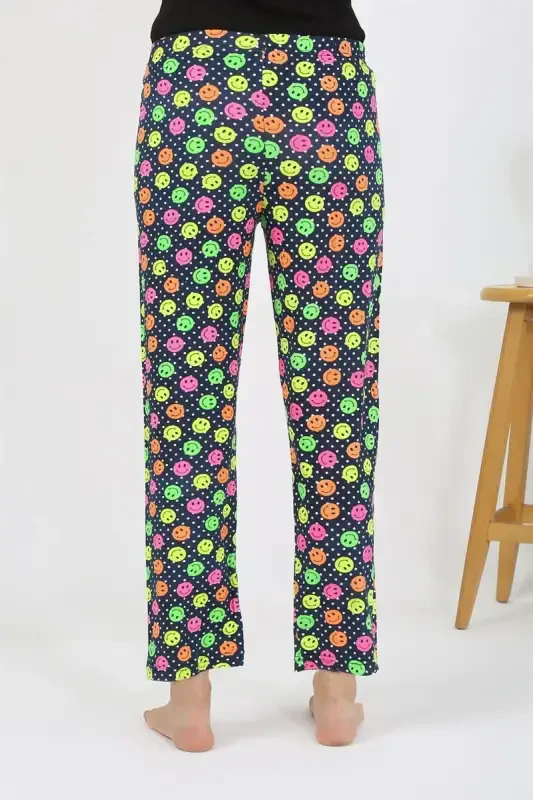 Akbeniz Kadın Penye Smile Desenli Tek Alt Pijama 27537 - 5
