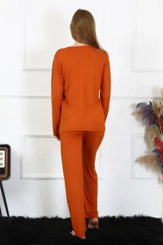 Akbeniz Kadın Penye Uzun Kol Patlı Pijama Takım 4168 - 4