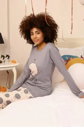 Akbeniz Kadın Penye Uzun Kol Pijama Takım 4186 - 4