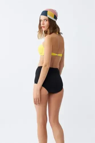 Akbeniz Kadın Straplez Sarı Yüksek Bel Bikini Takımı - 5
