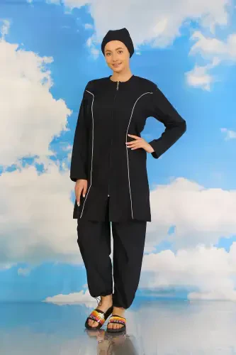 Akbeniz Kadın Tam Tesettür Lacivert Mayo 31060 - 4