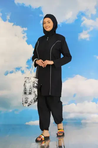 Akbeniz Kadın Tam Tesettür Lacivert Mayo 31060 - 6