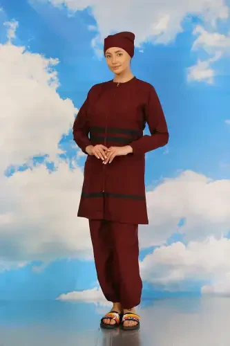 Akbeniz Kadın Tam Tesettür Mayo Bordo 31061 - AKBENIZ (1)