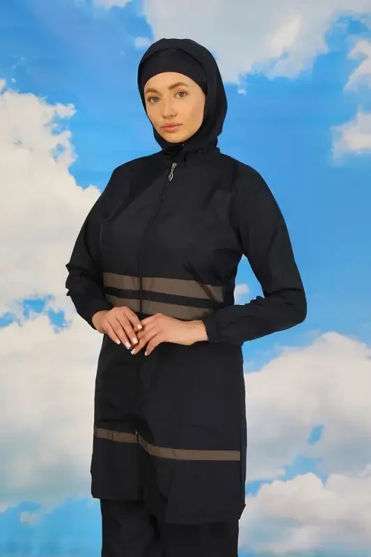 Akbeniz Kadın Tam Tesettür Mayo Lacivert 31061 - 3