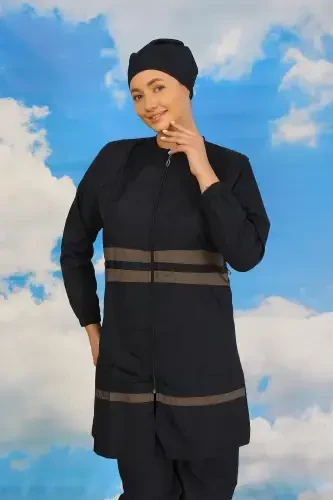 Akbeniz Kadın Tam Tesettür Mayo Lacivert 31061 - 4