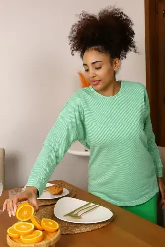 Akbeniz Kadın Uzun Kol 3 İplik Penye Pijama Takım 4191 - AKBENIZ (1)