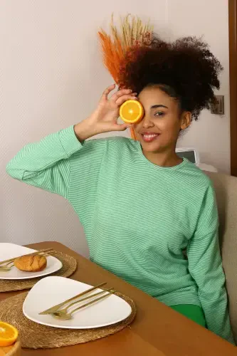 Akbeniz Kadın Uzun Kol 3 İplik Penye Pijama Takım 4191 - AKBENIZ (1)