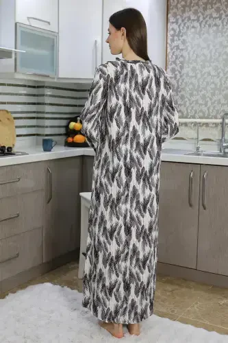 Akbeniz Kadın Uzun Kol Penye Gecelik Ev Elbisesi Mor 25500 - 3