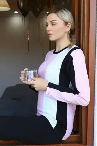 Akbeniz Kadın Uzun Kol Penye Pijama Takım 4173 - 1