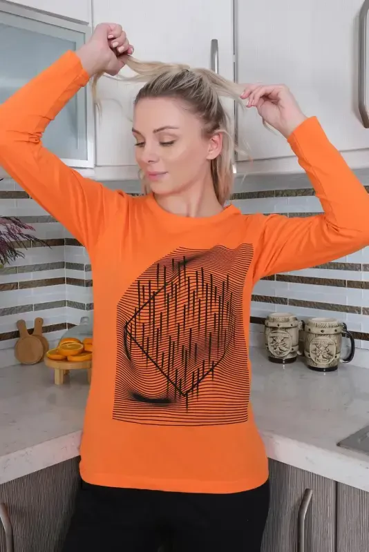 Akbeniz Kadın Uzun Kol Penye Pijama Takım 4177 - 2