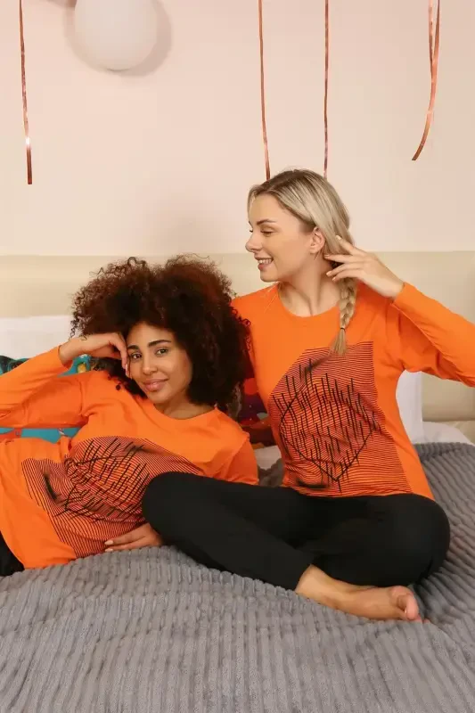 Akbeniz Kadın Uzun Kol Penye Pijama Takım 4177 - 4