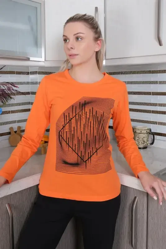 Akbeniz Kadın Uzun Kol Penye Pijama Takım 4177 - 6