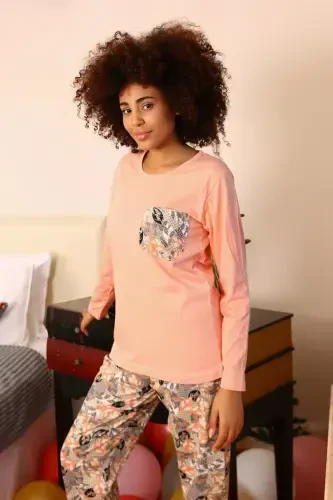 Akbeniz Kadın Uzun Kol Penye Pijama Takım 4196 - AKBENIZ (1)