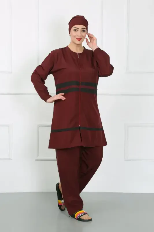 Akbeniz Katta Hajmli Hijob Mayo Bordo 44020 - 2