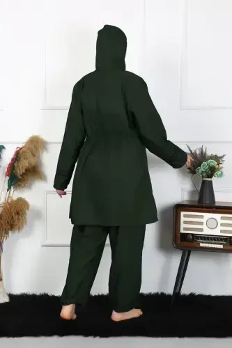 Akbeniz Katta Hajmli Tesettür Mayo 60-62-64-66 Razmer Haki 55015 - 3