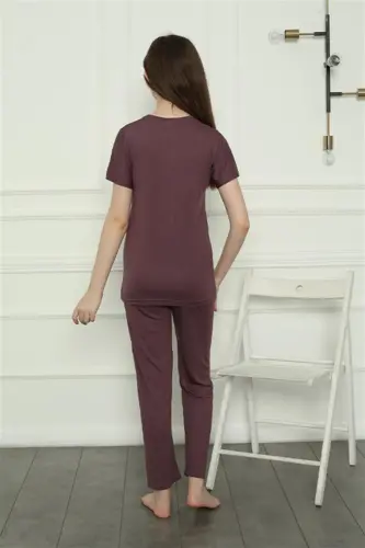 Akbeniz Kız Çocuk Penye Pijama Takım 20399 - 4