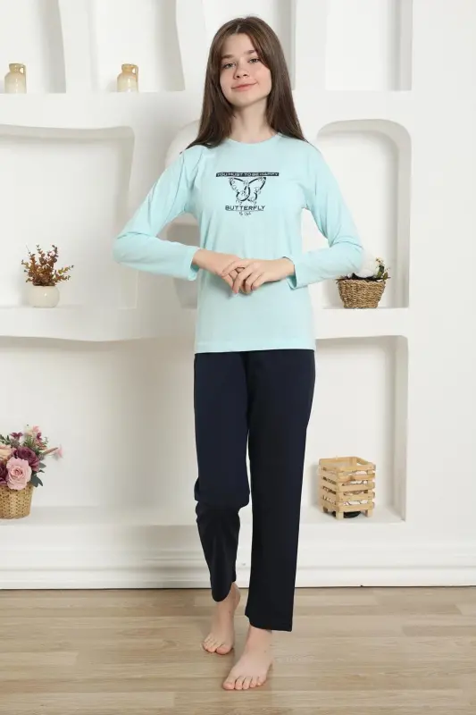 Akbeniz Kız Çocuk Penye Pijama Takım 20421 - AKBENIZ