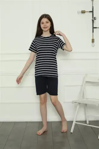 Akbeniz Kız Çocuk Penye Şortlu Pijama Takım 20407 - AKBENIZ (1)