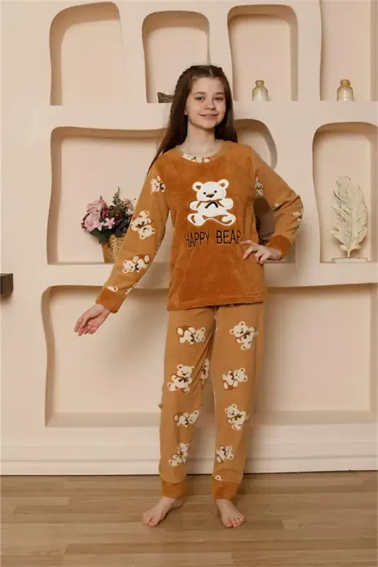 Akbeniz Kız Çocuk WelSoft Polar Pijama Takımı 20522 - 3