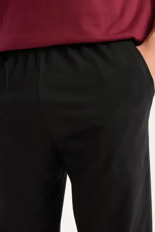 Akbeniz Men's Burgundy Buttoned Collar Short Sleeve Pajama Set - 6