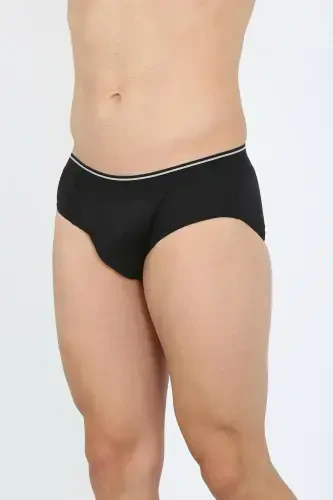 Akbeniz Men's Cotton 3-Pack Black Navy Gray Lycra Briefs 40117 - 2
