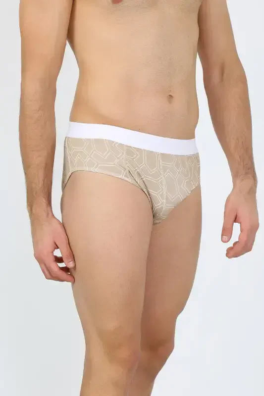 Akbeniz Men's Cotton 3-Pack Patterned Lycra Briefs 40121 - 3