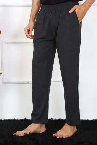 Akbeniz Men's Cotton Anthracite Single Bottom Pajamas 27495 - 3