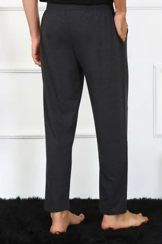 Akbeniz Men's Cotton Anthracite Single Bottom Pajamas 27495 - 4