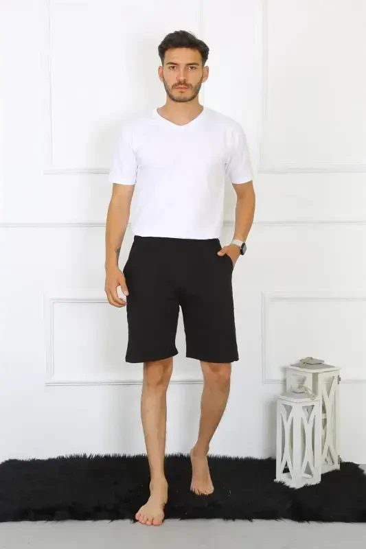 Akbeniz Men's Cotton Black Shorts 27484 - 4