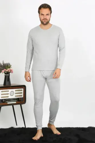 Akbeniz Men's Cotton Gray Undershirt Set 19103 - AKBENIZ (1)