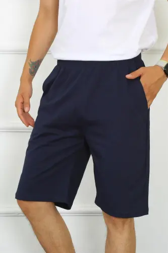 Akbeniz Men's Cotton Navy Blue Capri 27480 - 3