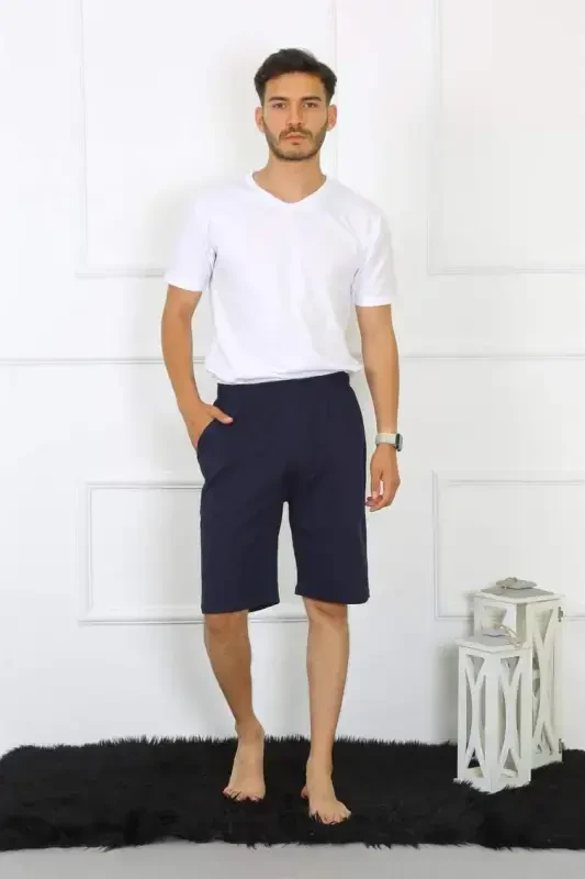 Akbeniz Men's Cotton Navy Capri 27480 - 1