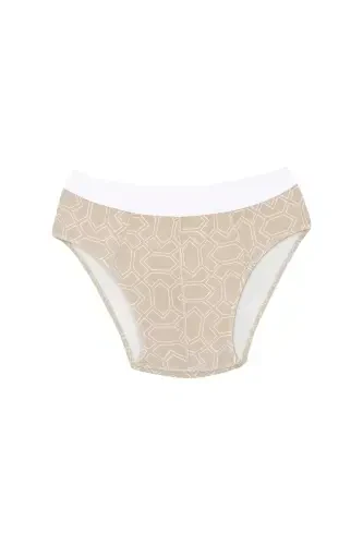 Akbeniz Men's Cotton Patterned Lycra Slip Cream 40131 - AKBENIZ (1)