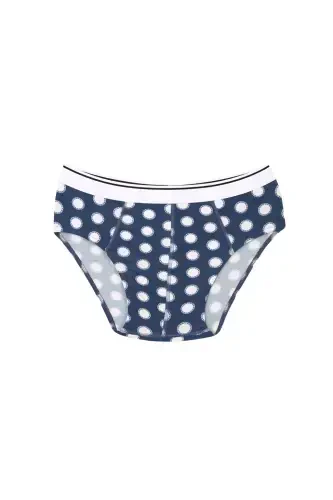 Akbeniz Men's Cotton Patterned Lycra Slip Navy 40131 - 2