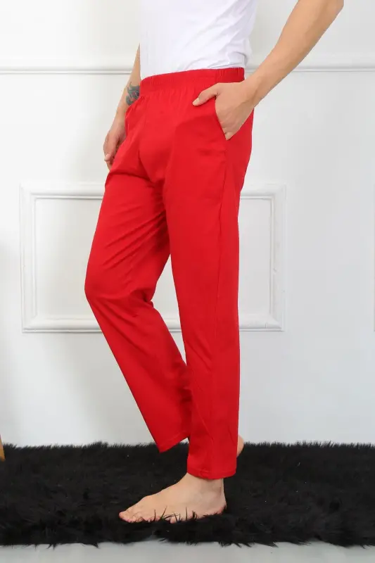 Akbeniz Men's Cotton Red Single Bottom Pajamas 27495 - AKBENIZ