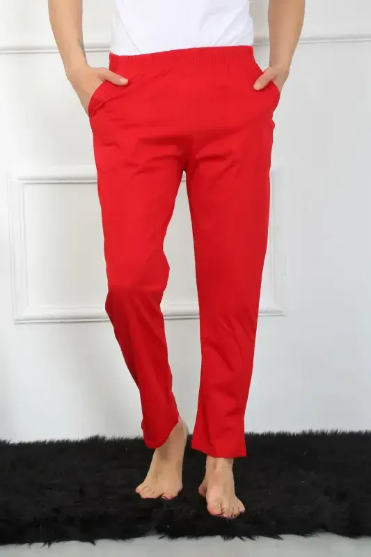 Akbeniz Men's Cotton Red Single Bottom Pajamas 27495 - 2