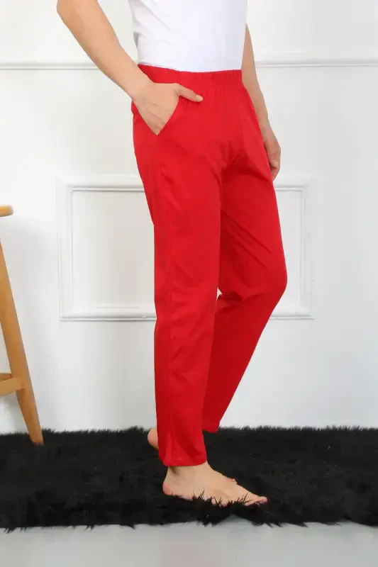 Akbeniz Men's Cotton Red Single Bottom Pajamas 27495 - 6