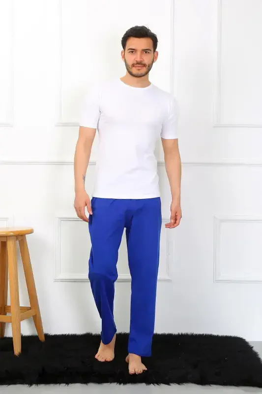 Akbeniz Men's Cotton Sax Single Bottom Pajamas 27495 - 4