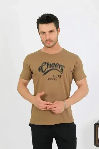 Akbeniz Men's Cotton Short Sleeve Pajama Set Mink 6875 - 5