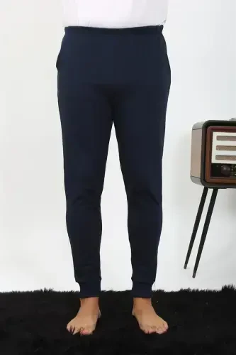 Akbeniz Men's Cotton Single Bottom Pajamas Navy Blue 27551 - 6