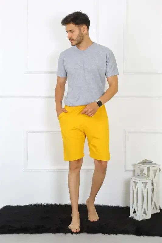 Akbeniz Men's Cotton Yellow Shorts 27484 - 2