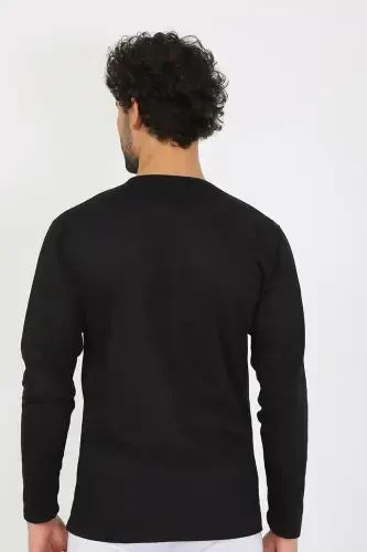 Akbeniz Men's Crew Neck Long Sleeve Black Undershirt 6590 - AKBENIZ (1)
